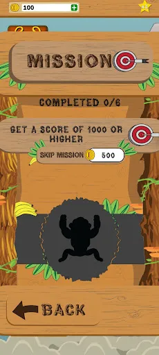Gameplay showing the monkey swinging through the jungle