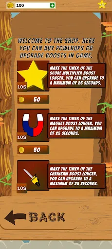 Game over screen with score summary